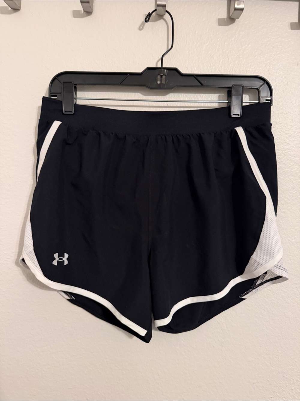 Under Armour Black Athletic Shorts with White Trim